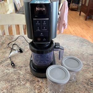 Ninja Black and Gray Ice Cream Maker with Containers